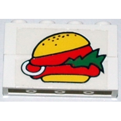 Stickered Assembly 4 x 1 x 2 with Hamburger Pattern (Sticker) - Sets 6399 / 6683 - 2 Brick 1 x 4 Stickered Assembly 4 x 1 x 2 with Hamburger Pattern (Sticker) - Sets 6399 / 6683 - 2 Brick 1 x 4