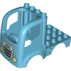Duplo Car Body Truck 4 x 4 Flatbed with 4 Top Studs with Grille, Headlights, and 'ABC' Pattern Duplo Car Body Truck 4 x 4 Flatbed with 4 Top Studs with Grille, Headlights, and 'ABC' Pattern