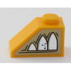 Slope 45 2 x 1 with HP Mirror of Erised Ornament Pattern Model Left Side (Sticker) - Set 75954 Slope 45 2 x 1 with HP Mirror of Erised Ornament Pattern Model Left Side (Sticker) - Set 75954