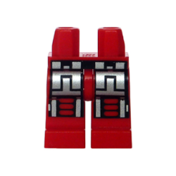 Hips and Legs with Silver and Black Belt, Silver Armor Thigh Joints with Black Knee Pads Pattern (Spyrius, Exploriens) - Red Hips and Legs with Silver and Black Belt, Silver Armor Thigh Joints with Black Knee Pads Pattern (Spyrius, Exploriens) - Red