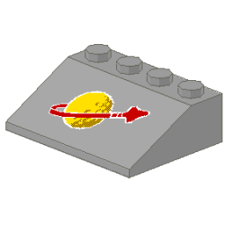 Slope 33 3 x 4 with Classic Space Logo Pattern Slope 33 3 x 4 with Classic Space Logo Pattern