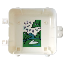 Container, Box 3 x 8 x 6 2/3 Half Back with Trees, Confetti and Heart Shaped Pond Pattern (Sticker) - Set 41663