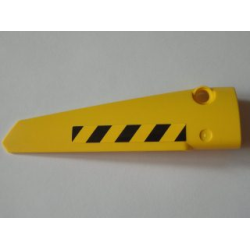 Technic, Panel Fairing # 6 Long Smooth, Side B with Black and Yellow Danger Stripes Pattern (Sticker) - Set 8043 Technic, Panel Fairing # 6 Long Smooth, Side B with Black and Yellow Danger Stripes Pattern (Sticker) - Set 8043