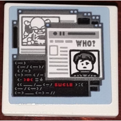 Road Sign 2 x 2 Square with Open O Clip with Computer Screen with Open White and Black Windows on Medium Blue Background Pattern (Sticker) - Set 76185 Road Sign 2 x 2 Square with Open O Clip with Computer Screen with Open White and Black Windows on Medium Blue Background Pattern (Sticker) - Set 76185