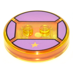 Dimensions Toy Tag 4 x 4 x 2/3 with 2 Studs and Trans-Orange Bottom with Yellow Star on Medium Lavender Background Pattern (Lumpy Space Princess) Dimensions Toy Tag 4 x 4 x 2/3 with 2 Studs and Trans-Orange Bottom with Yellow Star on Medium Lavender Background Pattern (Lumpy Space Princess)