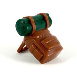 Minifigure Backpack with Molded Dark Green Bedroll Pattern