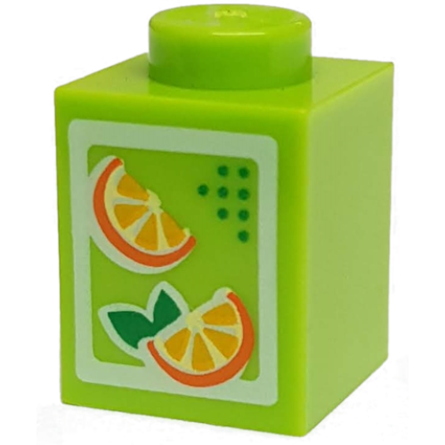 Деталь LEGO 3005pb017 Brick 1 x 1 with Oranges Pattern (Juice Carton)