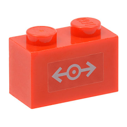 Brick 1 x 2 with Light Bluish Gray Train Logo Small Pattern (Sticker) - Set 7897