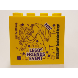 Brick 2 x 4 x 3 with LEGO Friends Event Legoland Deutschland Resort 2017 Pattern Brick 2 x 4 x 3 with LEGO Friends Event Legoland Deutschland Resort 2017 Pattern