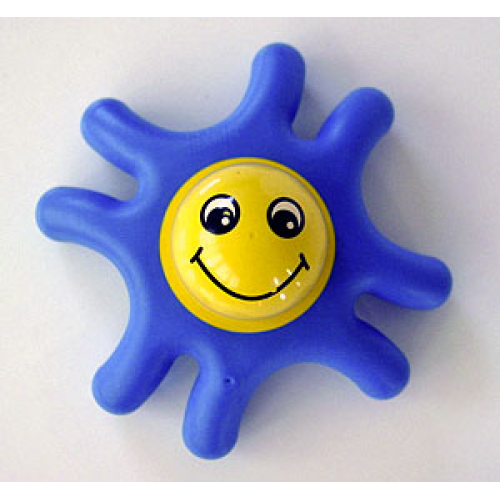 Деталь LEGO 31627cx01 Primo Teether Star with 8 Arms and Yellow Center with Face Pattern - Blue