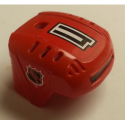 Sports Hockey Helmet with NHL Logo Both Sides, Black Number 4 and Black Stripe Pattern (Stickers) - Set 3540 Sports Hockey Helmet with NHL Logo Both Sides, Black Number 4 and Black Stripe Pattern (Stickers) - Set 3540