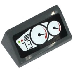 Slope 30 1 x 2 x 2/3 with 2 Gauges and '73' Pattern (Sticker) - Set 60058