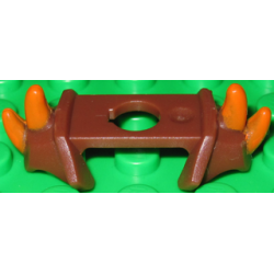 Minifigure Armor Shoulder Pads with 4 Spikes Pointed and Orange Pattern