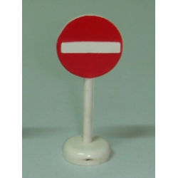 Road Sign with Post, Round with No Entry / Thoroughfare Pattern - Single Piece Unit Road Sign with Post, Round with No Entry / Thoroughfare Pattern - Single Piece Unit