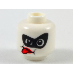 Minifigure, Head Alien Female with Black Domino Mask, Red Tongue Sticking Out Pattern