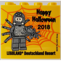 Brick 2 x 4 x 3 with Legoland Deutschland Resort Happy Halloween 2018 Pattern