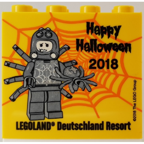 Деталь LEGO 30144pb251 Brick 2 x 4 x 3 with Legoland Deutschland Resort Happy Halloween 2018 Pattern