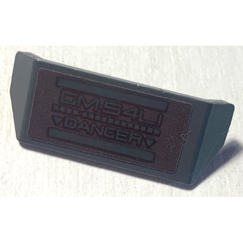 Деталь LEGO 98834pb15 Vehicle, Spoiler with Bar Handle with 'GM-54LI' and 'DANGER' Pattern (Sticker) - Set 70613