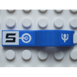 Vehicle, Mudguard 1 x 4 1/2 with Black Number 5 on White Square and Headlight Pattern Model Right Side (Stickers) - Sets 6111 / 8662 Vehicle, Mudguard 1 x 4 1/2 with Black Number 5 on White Square and Headlight Pattern Model Right Side (Stickers) - Sets 6111 / 8662