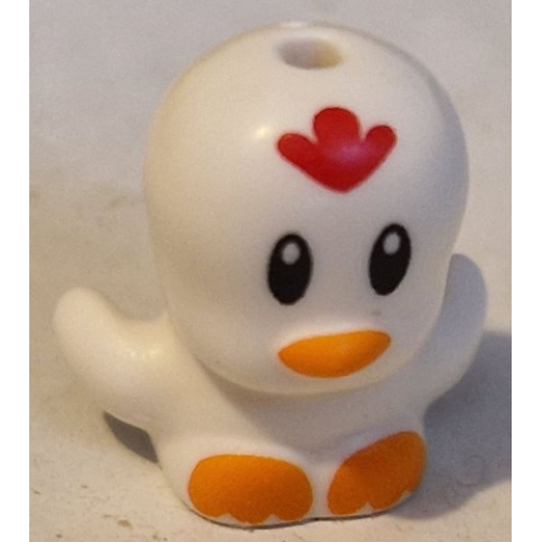 Деталь LEGO 3918pb02 Bird, Chick with Open Wings with Black Eyes, Red Comb, Orange Beak and Feet Pattern (Sonic the Hedgehog Clucky / Chicken)