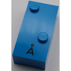 Brick, Braille 2 x 4 with 2 Studs with Black Capitol Letter A with Ring (Å) Pattern (dots-16 ⠡) Brick, Braille 2 x 4 with 2 Studs with Black Capitol Letter A with Ring (Å) Pattern (dots-16 ⠡)