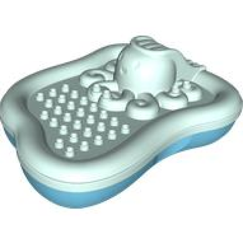 Деталь LEGO 3542c01 Duplo Bath Toy 13 x 16 x 3 Floating Island with Light Aqua Top with Octopus Slide (3542 / 3541)
