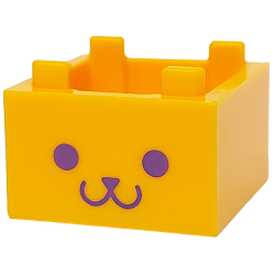 Container, Box 2 x 2 x 1 - Top Opening with Raised Inner Bottom with Dark Purple Cat Face Pattern Container, Box 2 x 2 x 1 - Top Opening with Raised Inner Bottom with Dark Purple Cat Face Pattern