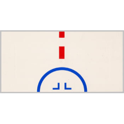 Tile 8 x 16 with Bottom Tubes on Edges with Half Circle and Red Stripe Pattern