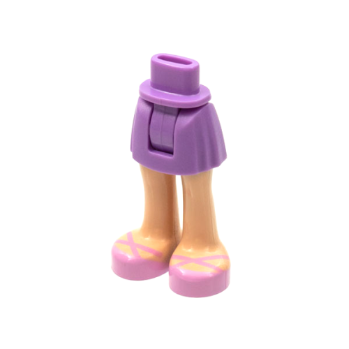 Деталь LEGO 92252c00pb001 Mini Doll Hips and Skirt, Light Nougat Legs and Bright Pink Shoes Pattern - Thick Hinge