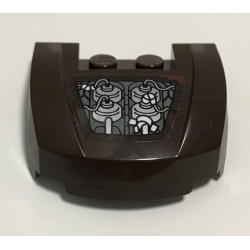 Vehicle, Mudguard 3 x 4 x 1 2/3 Curved Front with Exposed Engine Compartment with Silver Parts Pattern Model Left Side (Sticker) - Set 70228 Vehicle, Mudguard 3 x 4 x 1 2/3 Curved Front with Exposed Engine Compartment with Silver Parts Pattern Model Left Side (Sticker) - Set 70228