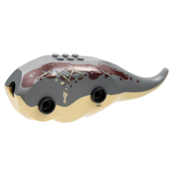 Dinosaur Body Triceratops with Dark Bluish Gray Top with Dark Red Markings, Tan Scars Pattern