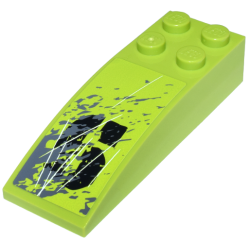 Slope, Curved 6 x 2 with Black Number 6, White Scratches, and Dark Bluish Gray Splatters Pattern Model Right Side (Sticker) - Set 8961 Slope, Curved 6 x 2 with Black Number 6, White Scratches, and Dark Bluish Gray Splatters Pattern Model Right Side (Sticker) - Set 8961