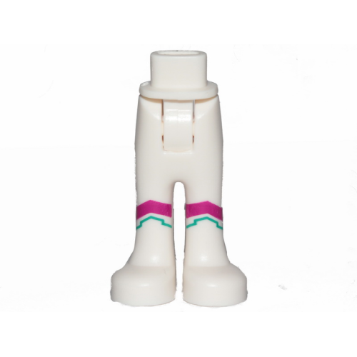Деталь LEGO 92253c00pb34 Mini Doll Hips and Trousers with Back Pockets with Magenta and Dark Turquoise Angled Stripes Pattern - Thick Hinge