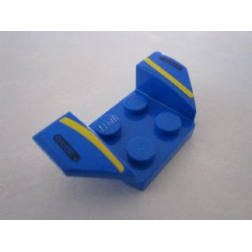 Деталь LEGO 41854pb15 Vehicle, Mudguard 2 x 4 with Flared Wings with Yellow Stripes, 'OXIDE' on Black Pattern (Stickers) - Set 8495