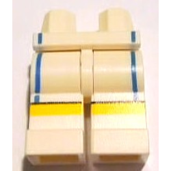 Hips and Legs with Yellow Stripe and Blue Vertical Lines Pattern