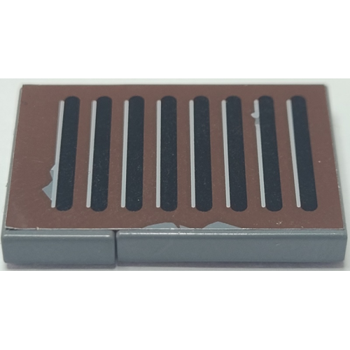 Деталь LEGO BA101pb01 Stickered Assembly 3 x 2 with Shutter Pattern (Sticker) - Set 6210 - 1 Tile 1 x 2, 1 Tile 2 x 2