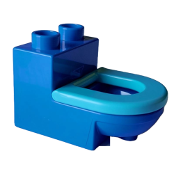 Duplo, Furniture Toilet with Medium Azure Seat (4911 / 4912)