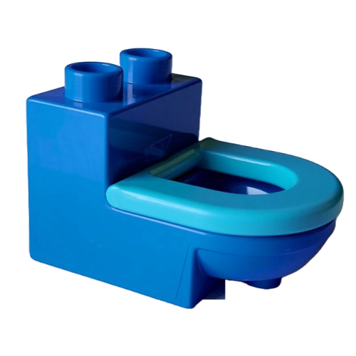Деталь LEGO 4911c07 Duplo, Furniture Toilet with Medium Azure Seat (4911 / 4912)