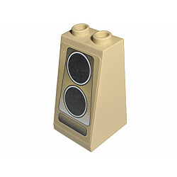 Slope 75 2 x 2 x 3 - Hollow Studs with 2 Black Circles on Faded Trapezoid (Ferrari Console Speakers) Pattern (Sticker) - Set 8671 Slope 75 2 x 2 x 3 - Hollow Studs with 2 Black Circles on Faded Trapezoid (Ferrari Console Speakers) Pattern (Sticker) - Set 8671