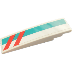 Slope, Curved 8 x 2 with Dark Turquiose and Coral Stripes Pattern Model Right Side (Sticker) - Set 41716 Slope, Curved 8 x 2 with Dark Turquiose and Coral Stripes Pattern Model Right Side (Sticker) - Set 41716