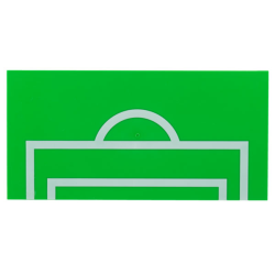 Tile 8 x 16 with Bottom Tubes, Textured Surface with White Soccer Goal and Penalty Area Pattern