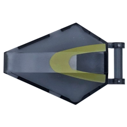 Windscreen 6 x 4 x 1 Hexagonal with Bar Handle with Olive Green Curved Stripe Pattern Windscreen 6 x 4 x 1 Hexagonal with Bar Handle with Olive Green Curved Stripe Pattern