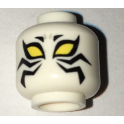 Minifigure, Head Alien with Large Yellow Eyes and Black Zigzag Stripes on Cheeks Pattern