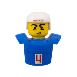 Sports Promo Figure Torso and Head Assembly McDonald's Set 5 (7920) with Red 'H.O.C.K.E.Y.' and Number 4 on White Background Pattern (Sticker) - Set 7920 Sports Promo Figure Torso and Head Assembly McDonald's Set 5 (7920) with Red 'H.O.C.K.E.Y.' and Number 4 on White Background Pattern (Sticker) - Set 7920