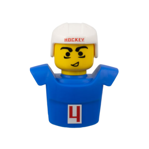 Деталь LEGO 48881c02pb02 Sports Promo Figure Torso and Head Assembly McDonald's Set 5 (7920) with Red 'H.O.C.K.E.Y.' and Number 4 on White Background Pattern (Sticker) - Set 7920