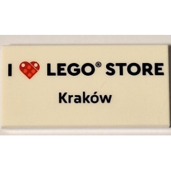 Tile 2 x 4 with 'I Heart LEGO STORE Kraków' Pattern Tile 2 x 4 with 'I Heart LEGO STORE Kraków' Pattern