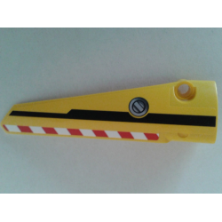 Technic, Panel Fairing # 6 Long Smooth, Side B with Danger Stripes, Black Line and Filler Cap Pattern (Sticker) - Set 8053 Technic, Panel Fairing # 6 Long Smooth, Side B with Danger Stripes, Black Line and Filler Cap Pattern (Sticker) - Set 8053