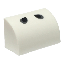 Slope, Curved 1 x 2 with Bottom Stud Holder with Black and Dark Bluish Gray Tear Drops Pattern (Super Mario Dry Bones Nostrils) Slope, Curved 1 x 2 with Bottom Stud Holder with Black and Dark Bluish Gray Tear Drops Pattern (Super Mario Dry Bones Nostrils)