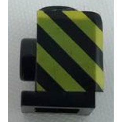 Brick, Modified 1 x 1 with Headlight with Black and Yellow Danger Stripes Pattern Model Left Side (Sticker) - Set 7760 Brick, Modified 1 x 1 with Headlight with Black and Yellow Danger Stripes Pattern Model Left Side (Sticker) - Set 7760