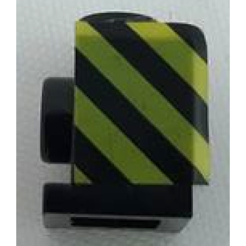 Деталь LEGO 4070pb04L Brick, Modified 1 x 1 with Headlight with Black and Yellow Danger Stripes Pattern Model Left Side (Sticker) - Set 7760